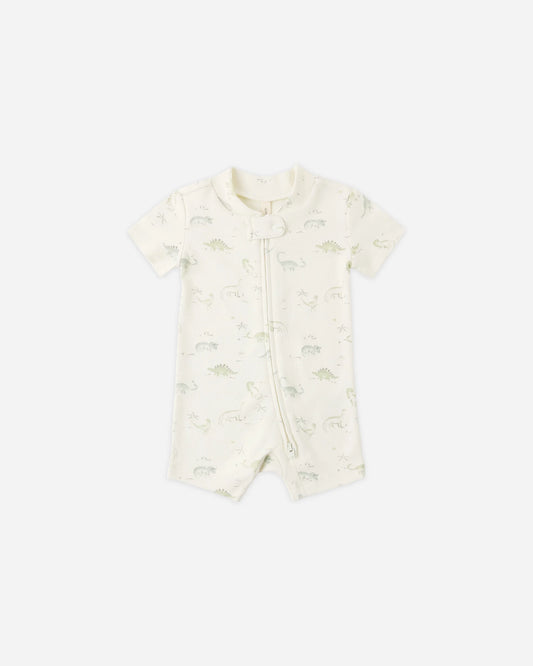 Short Sleeve Dinosaur Zip Up
