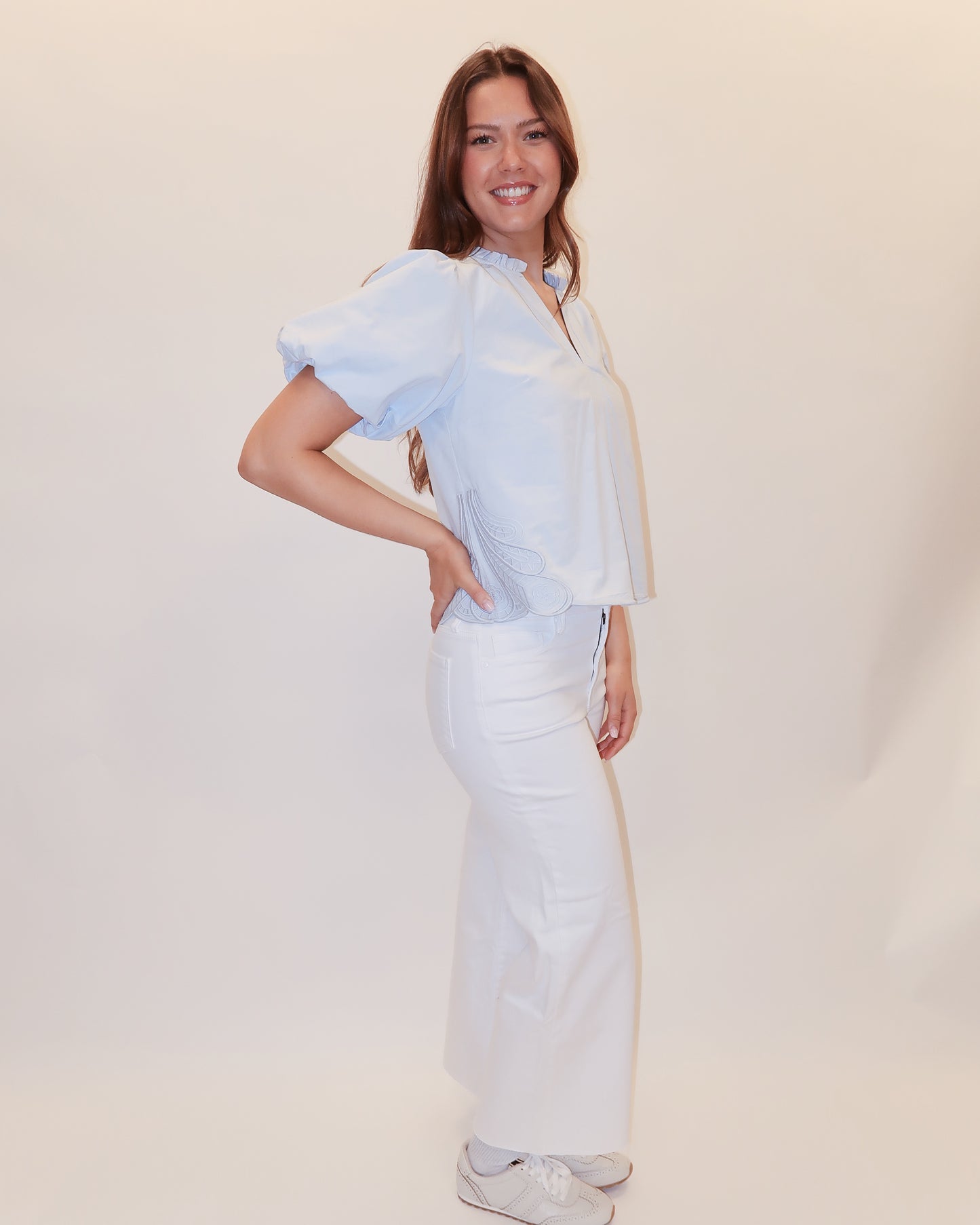 Margie Sky Embroidered Blouse