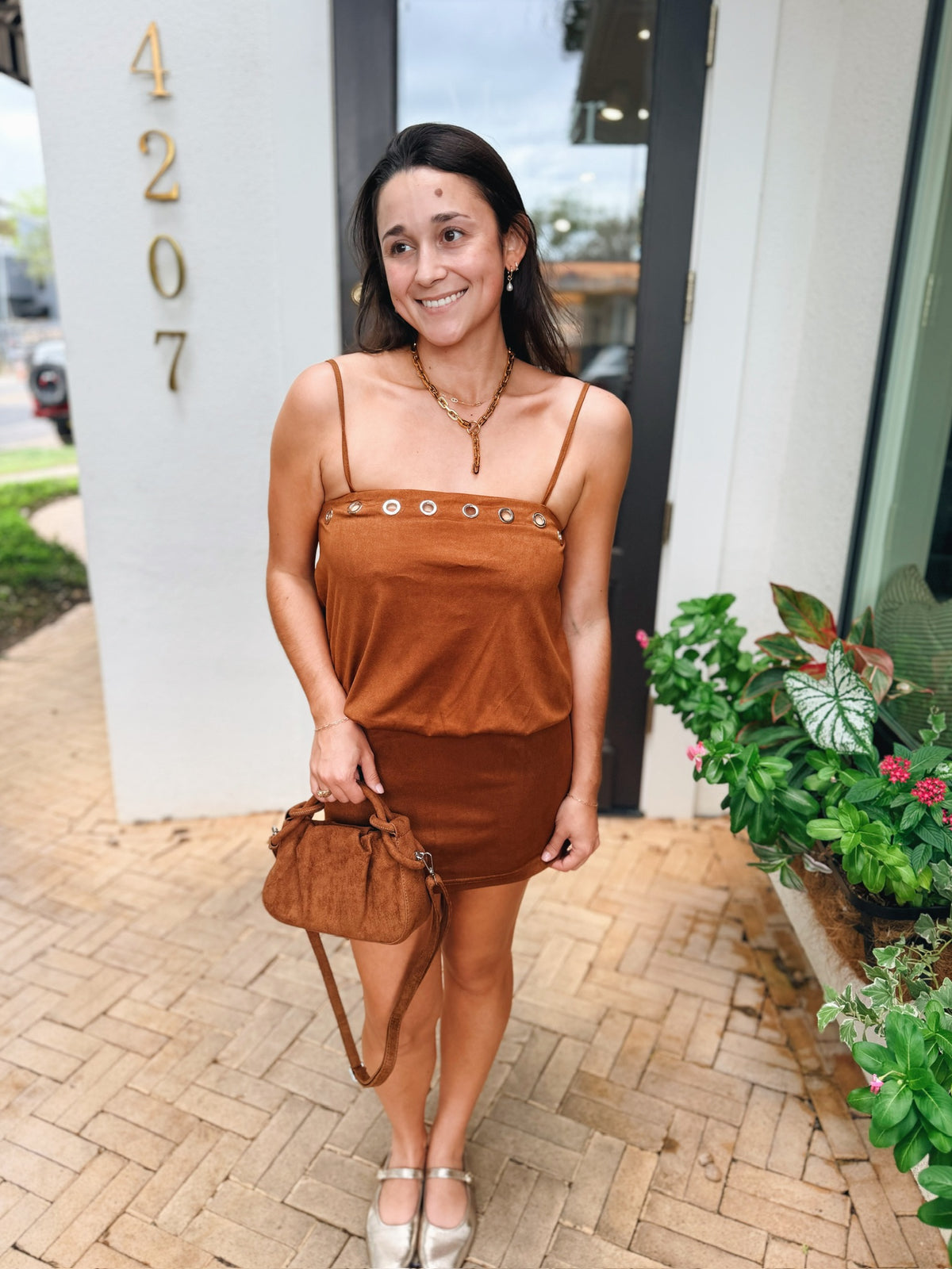 Suzie Suede Mini Dress