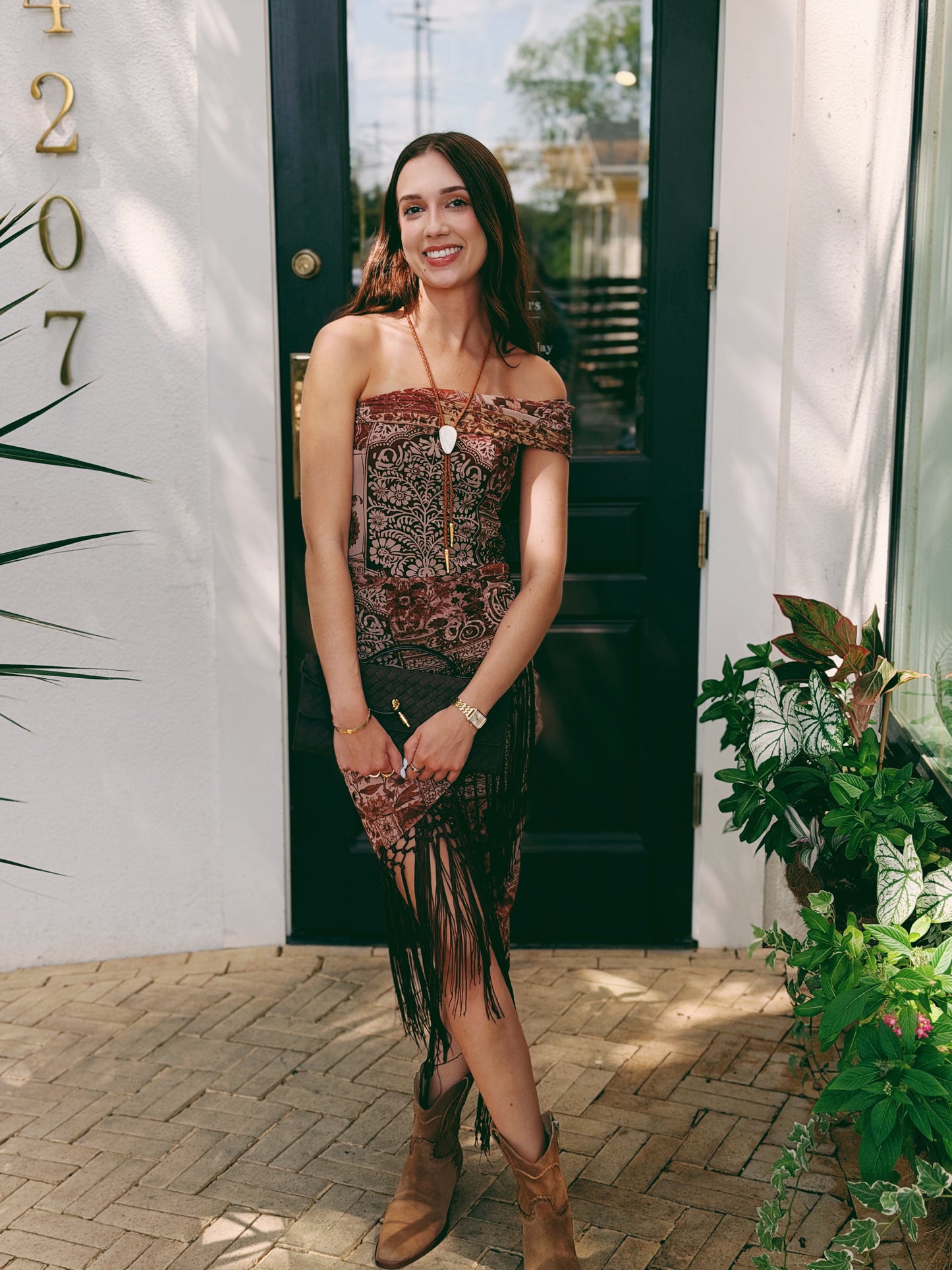 Sierrah Fringe Midi Dress