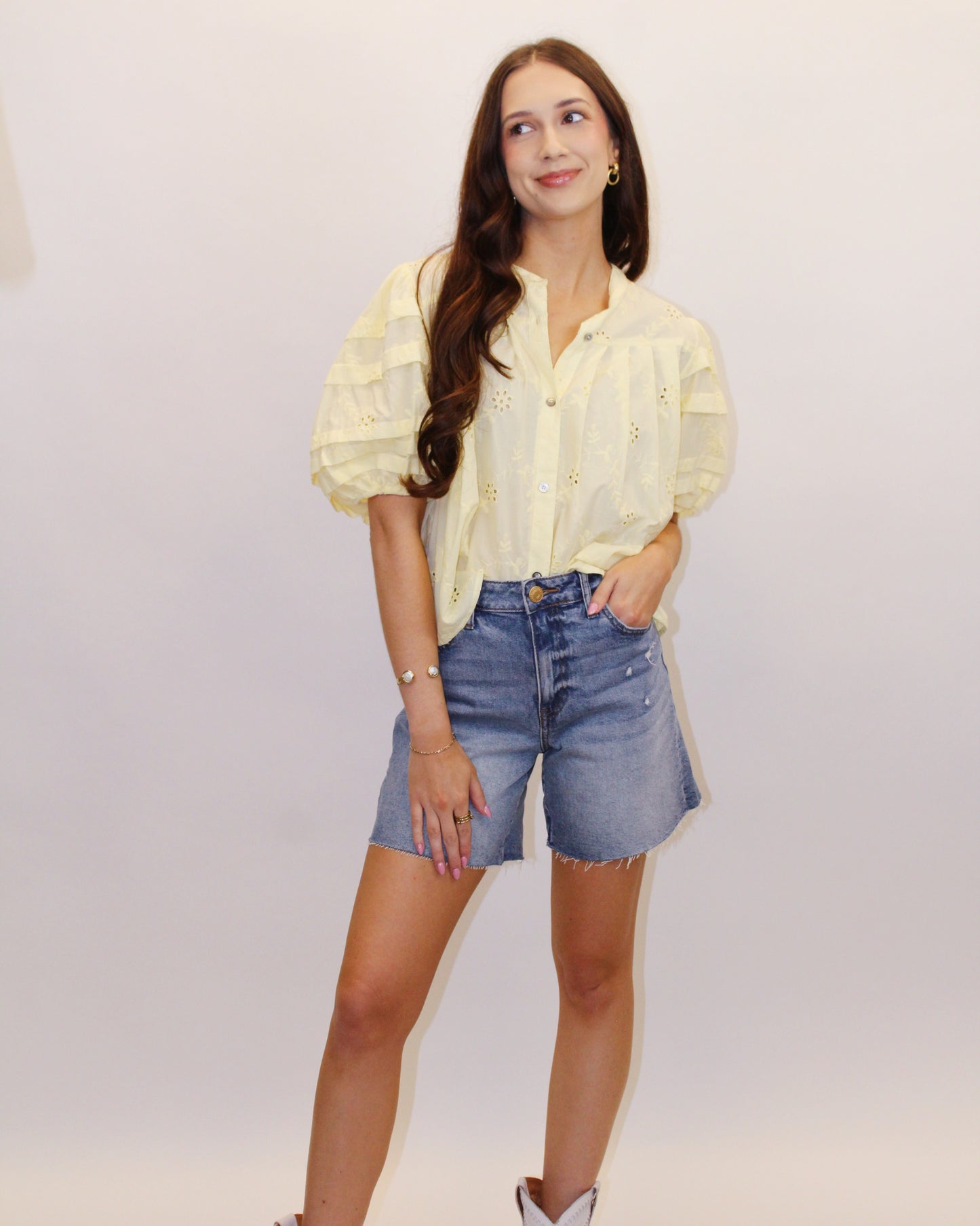 Bella Butter Yellow Bubble Top