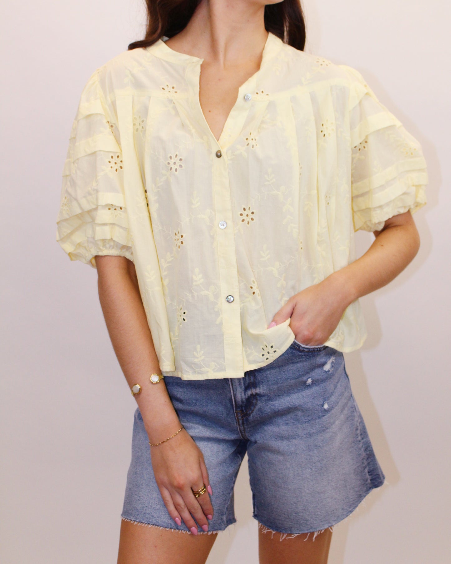 Bella Butter Yellow Bubble Top