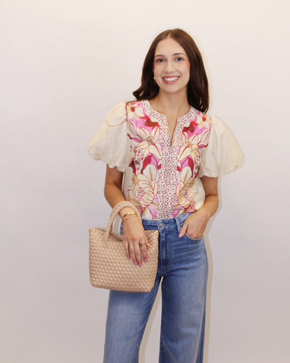 Milly Floral Print Puff Sleeve Blouse