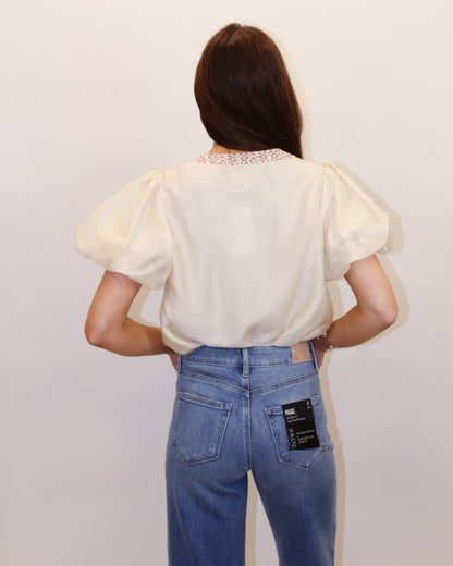 Milly Floral Print Puff Sleeve Blouse