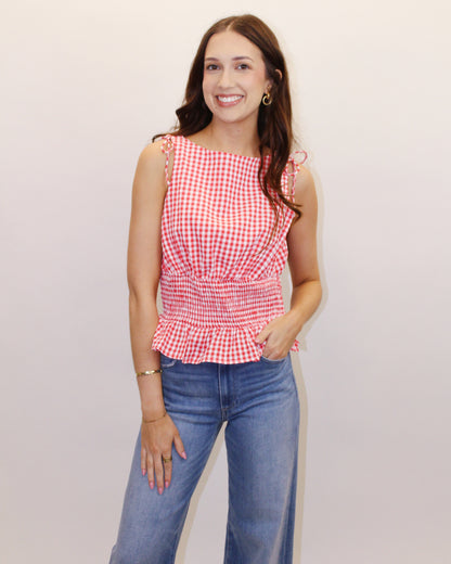 Miley Gingham Plaid Top