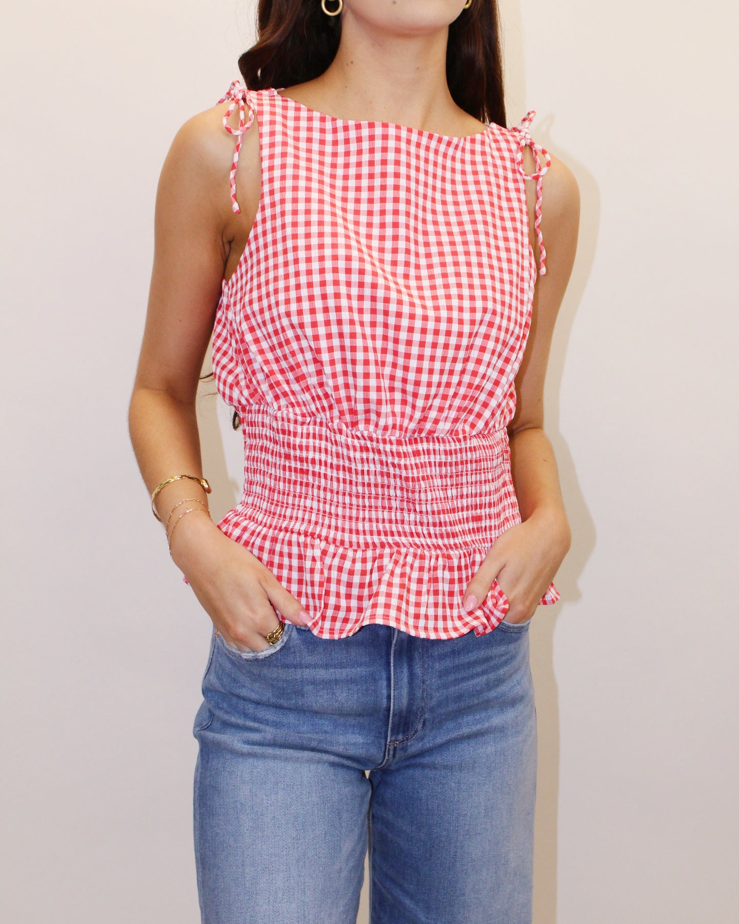 Miley Gingham Plaid Top