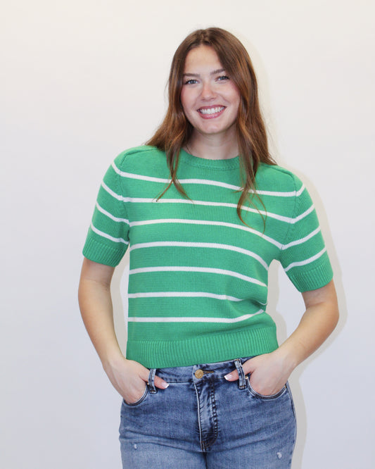 Rylan Green Short Sleeve Sweater