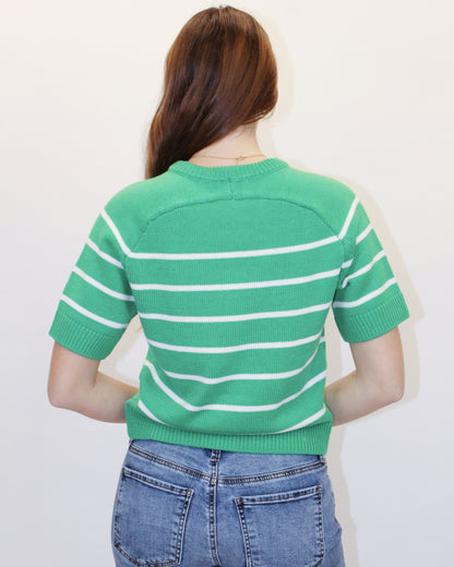 Rylan Green Short Sleeve Sweater
