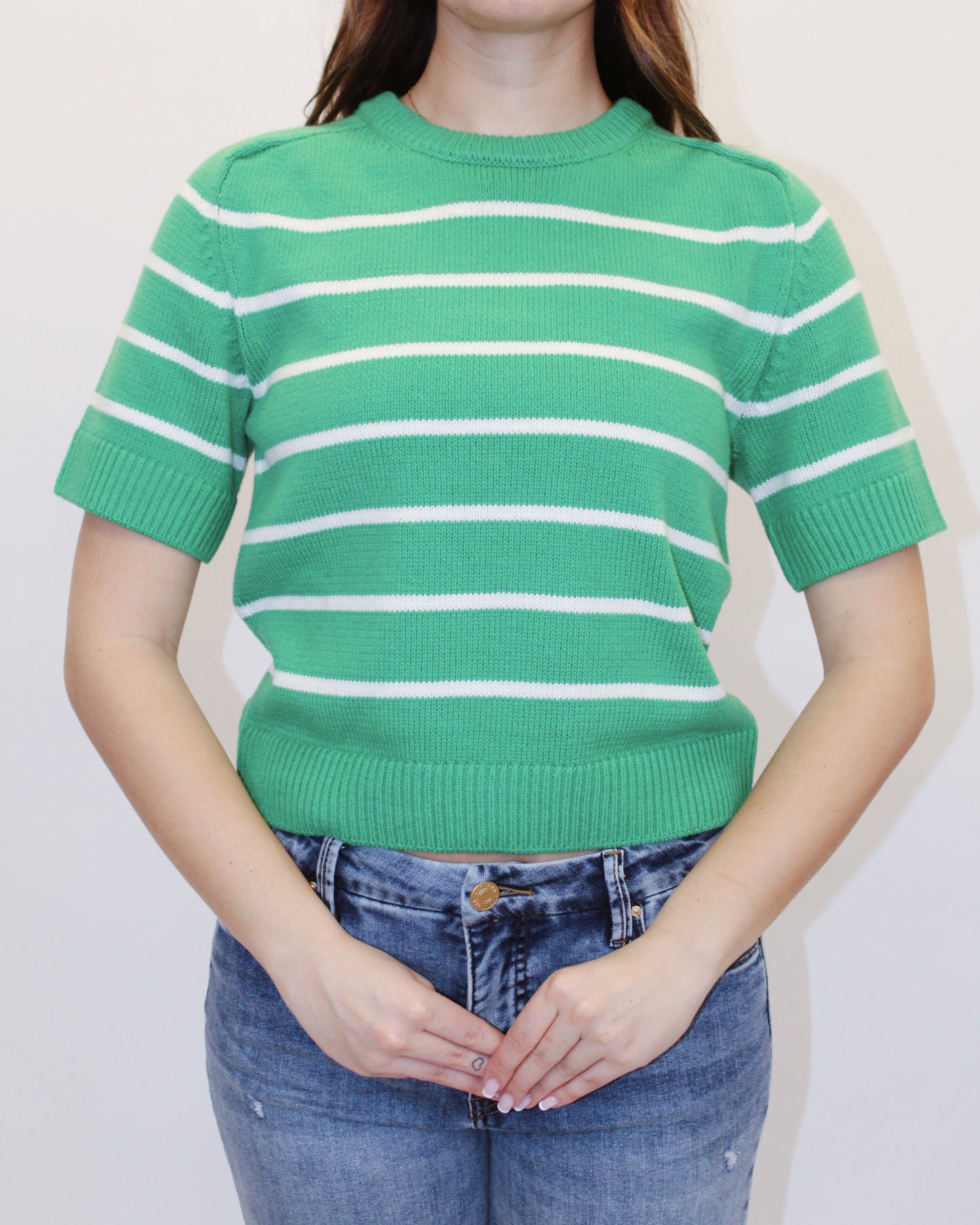 Rylan Green Short Sleeve Sweater
