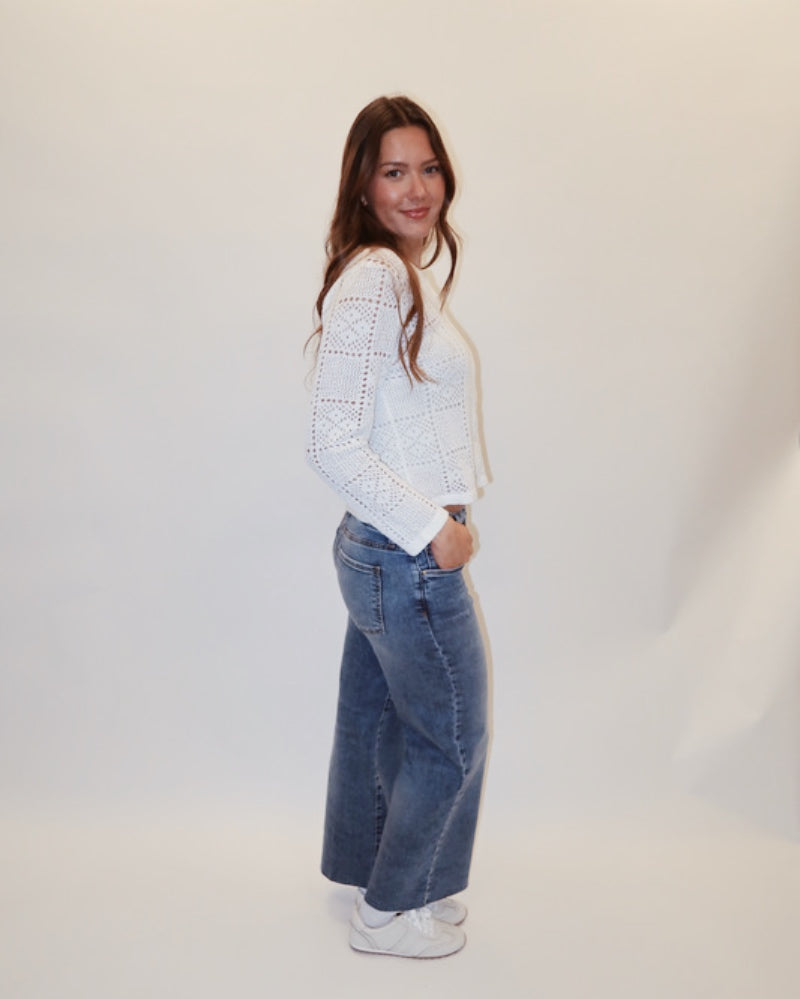 Lilly White Woven Cardigan