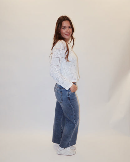 Lilly White Woven Cardigan