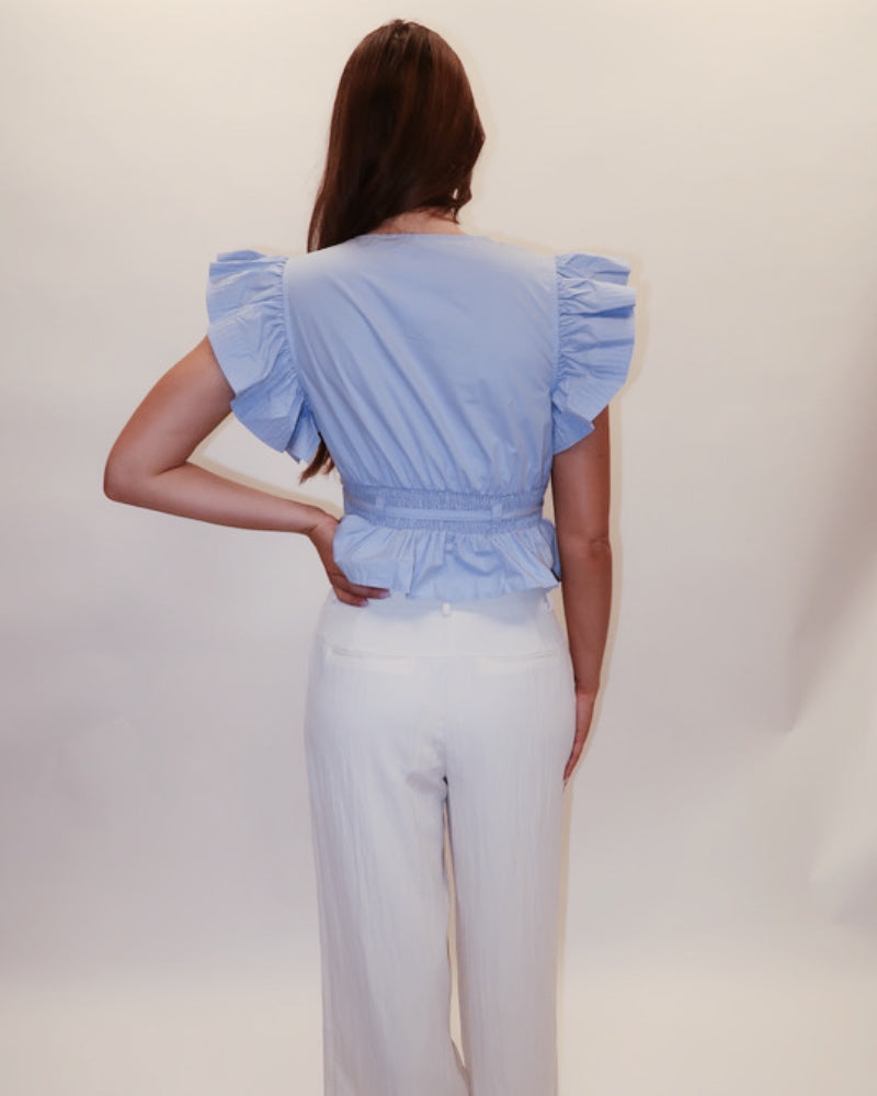 Maggie Peplum Poplin Top