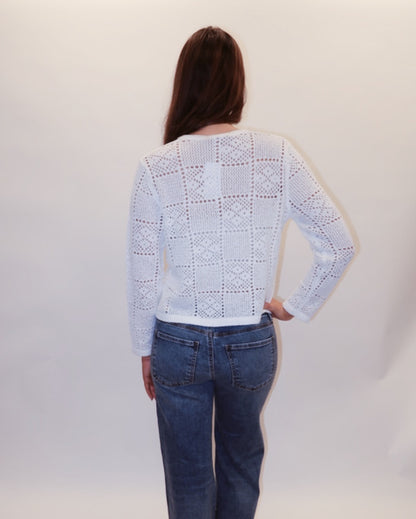 Lilly White Woven Cardigan