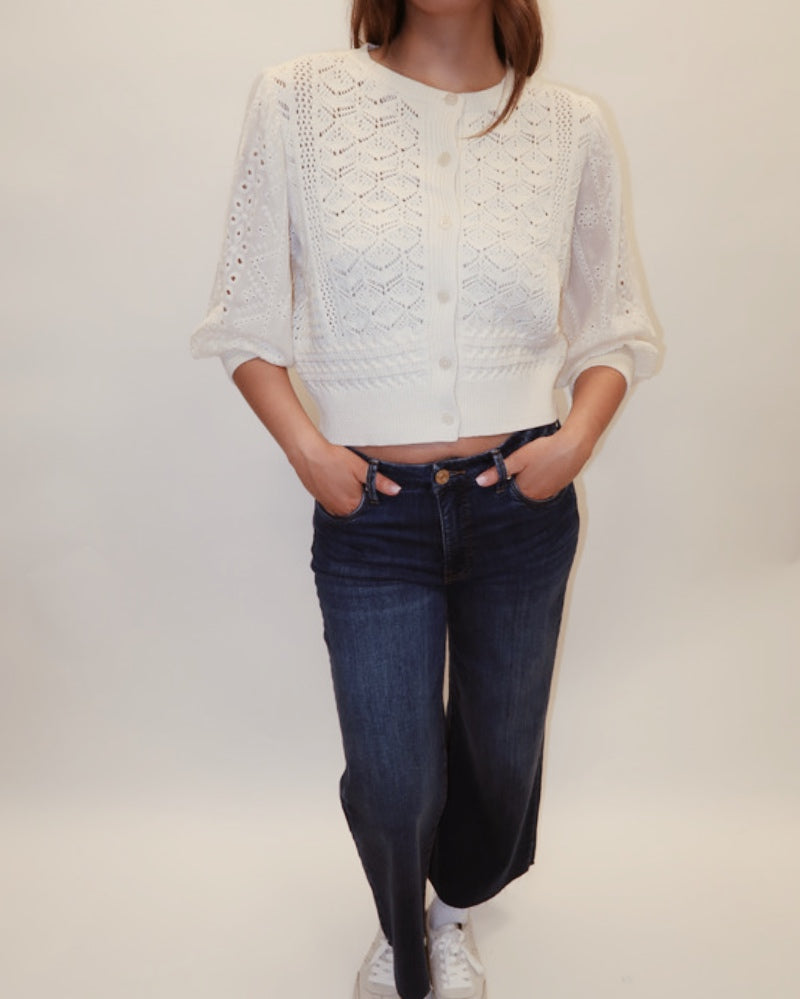 Hendry Eyelet Embroidered Cardigan