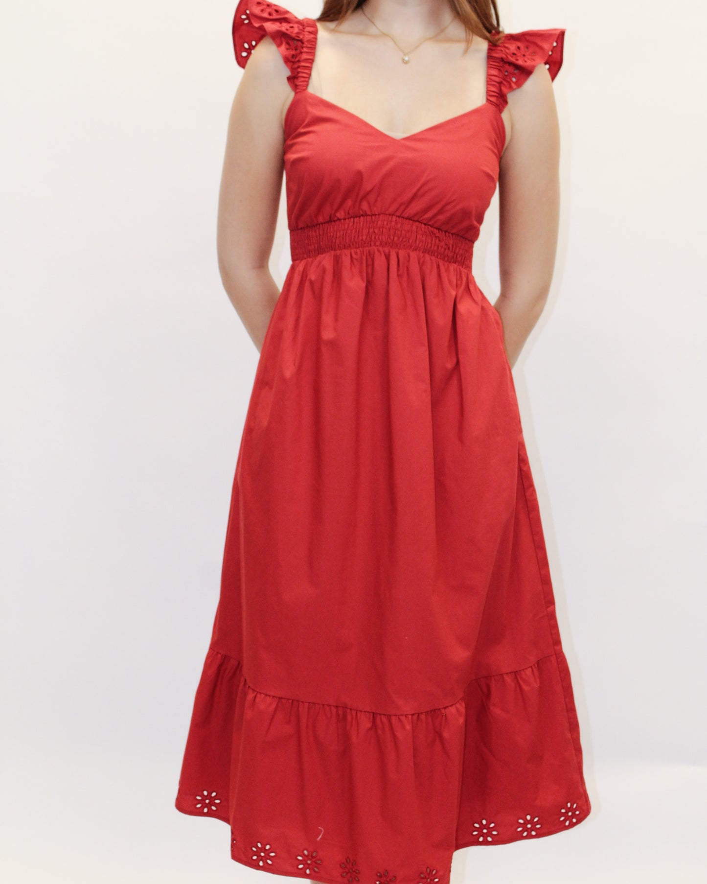 Vina Eyelet Midi Dress