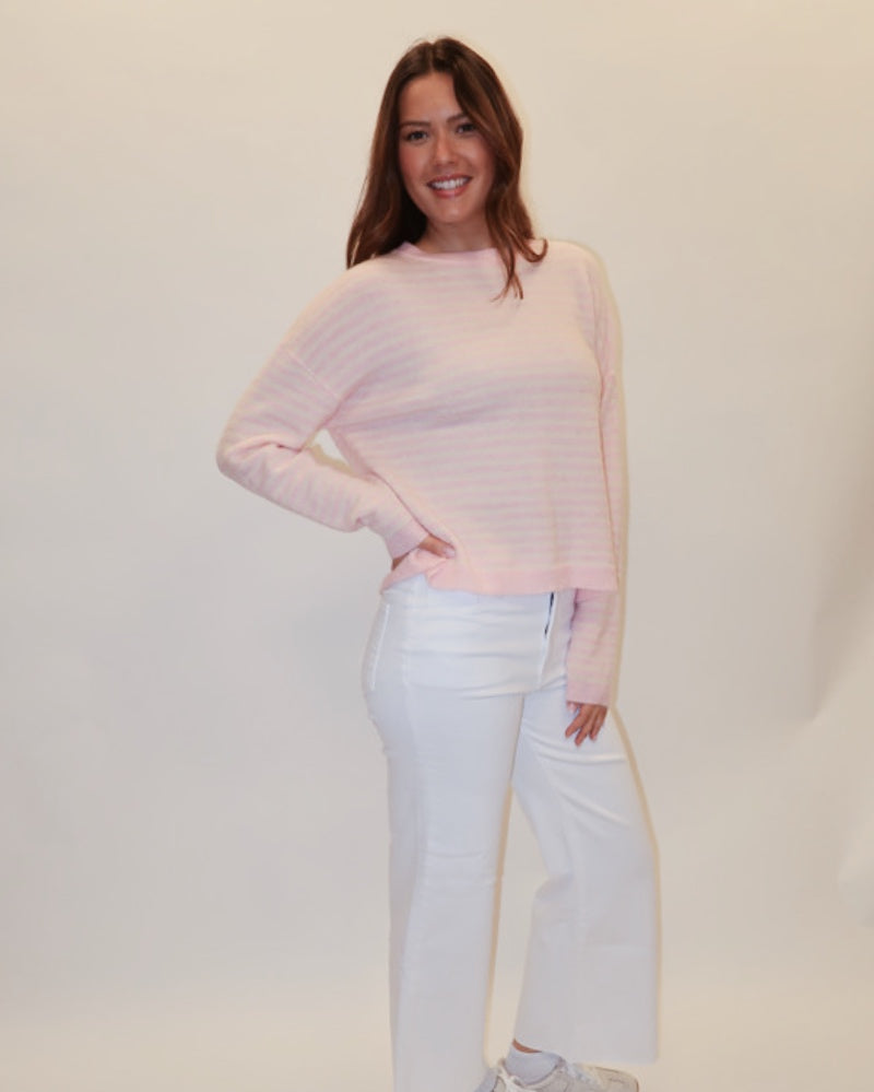 Haley Pink Striped Sweater
