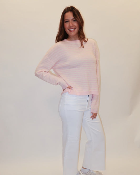 Haley Pink Striped Sweater