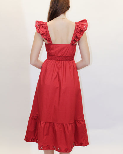 Vina Eyelet Midi Dress