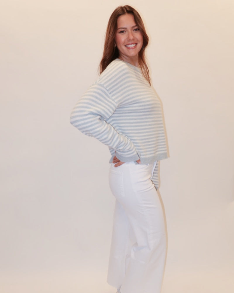 Sophia Blue Striped Sweater