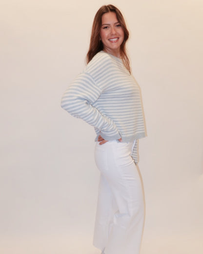 Sophia Blue Striped Sweater