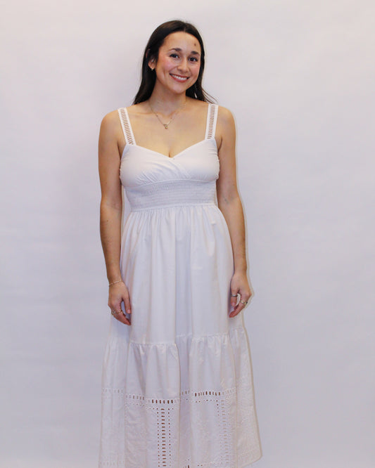 Josephine White Midi Dress