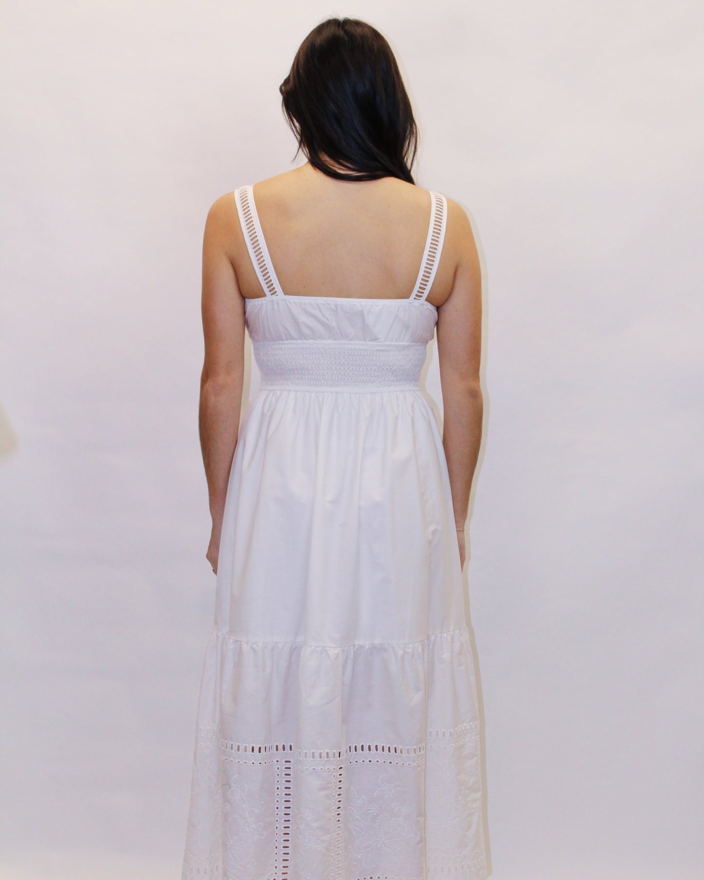 Josephine White Midi Dress
