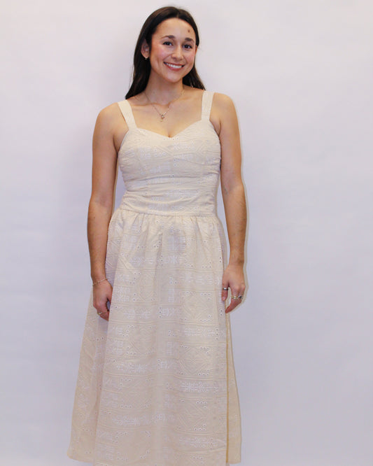 Flora Embroidered Midi Dress