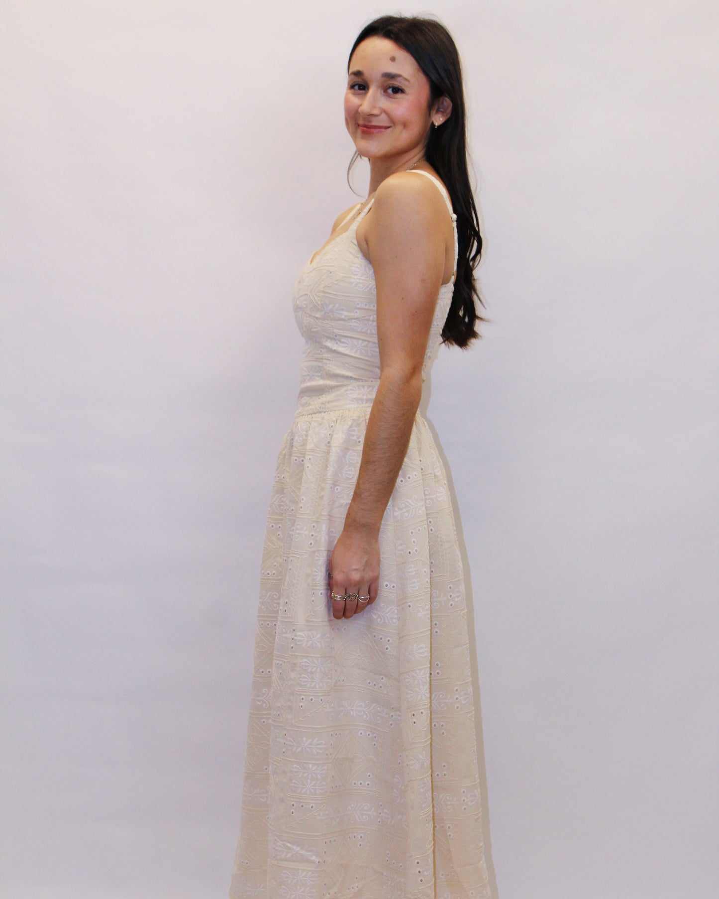 Flora Embroidered Midi Dress