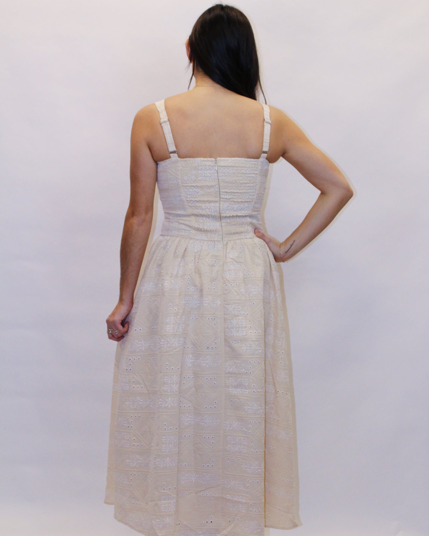 Flora Embroidered Midi Dress