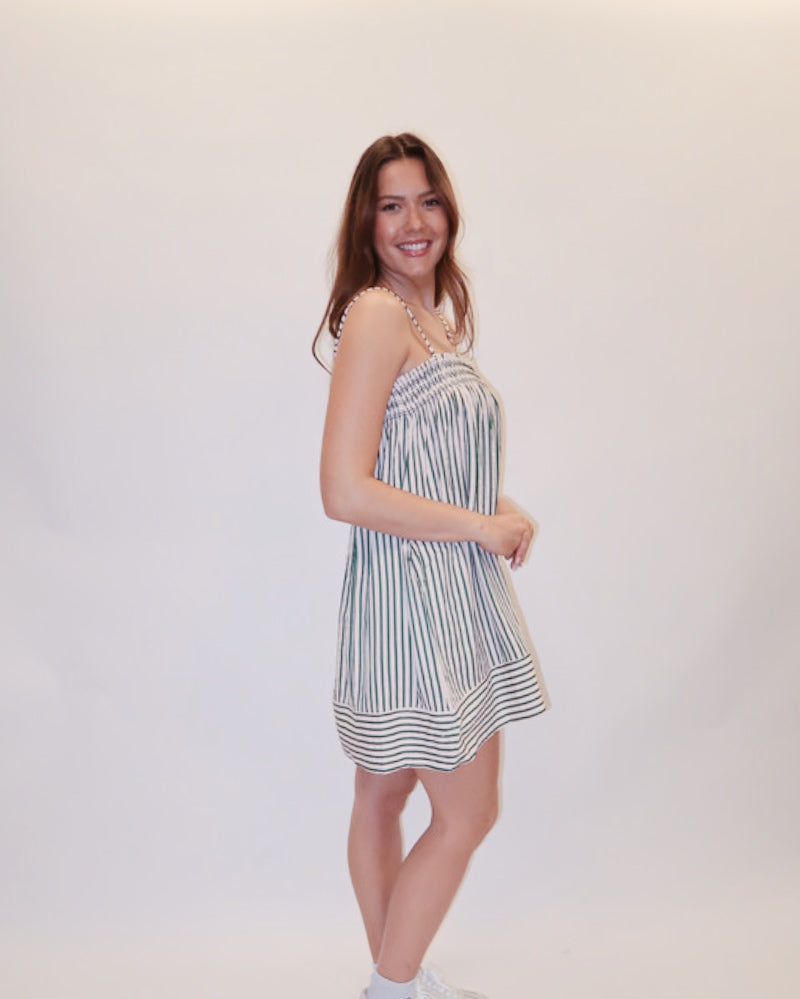 Randa Striped Babydoll Mini Dress