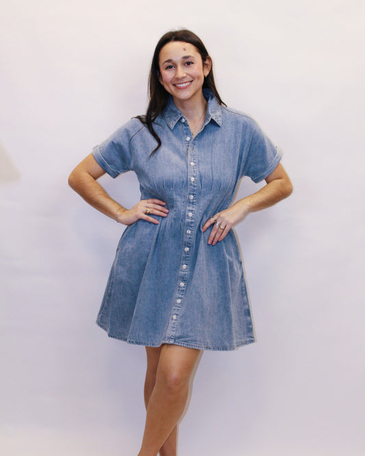 Miley Denim Button Up Mini Dress