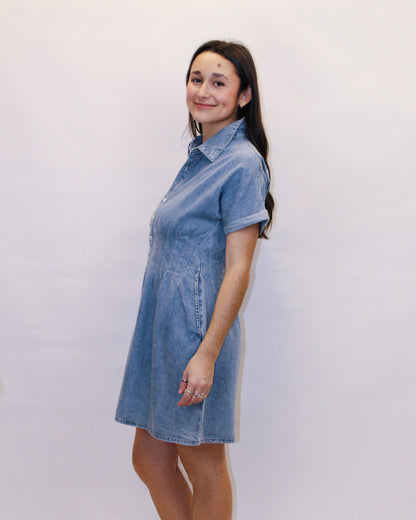 Miley Denim Button Up Mini Dress