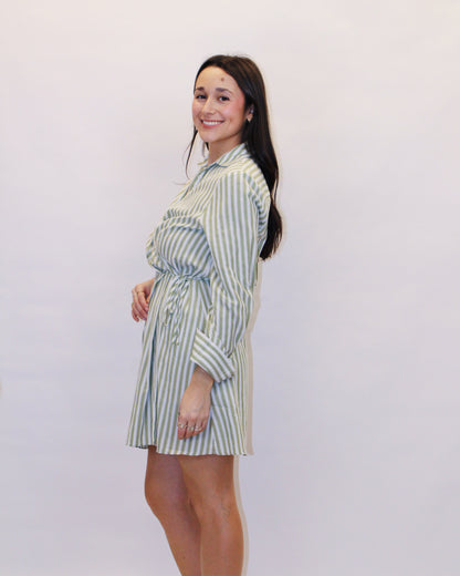 Ellie Olive Striped Mini Dress