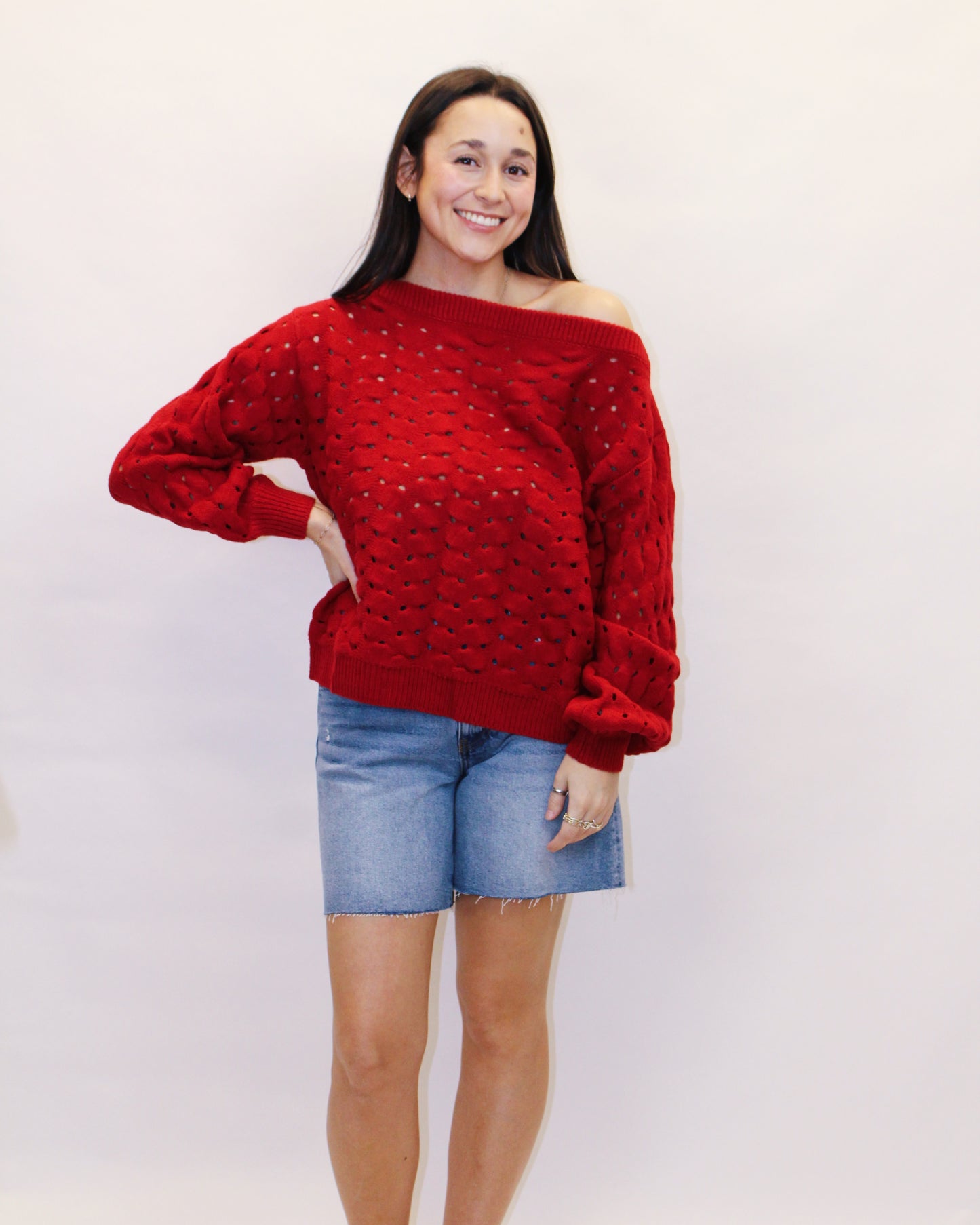 Haven Red Cable Knit Sweater