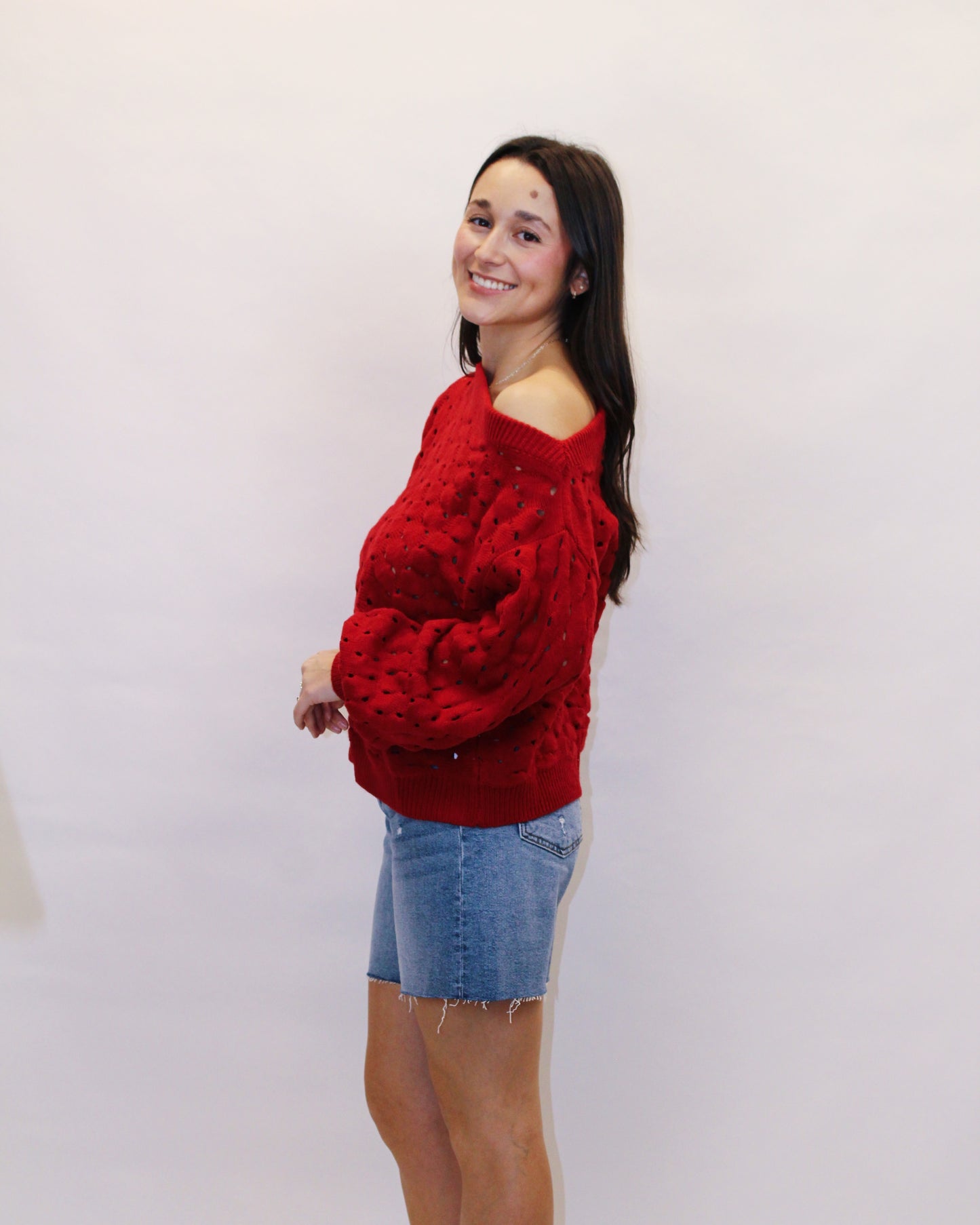 Haven Red Cable Knit Sweater
