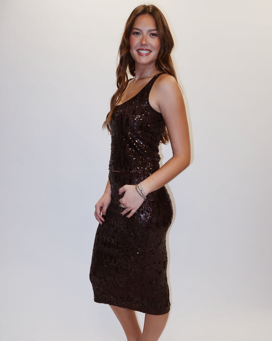 Chloe Sequin Midi Skirt