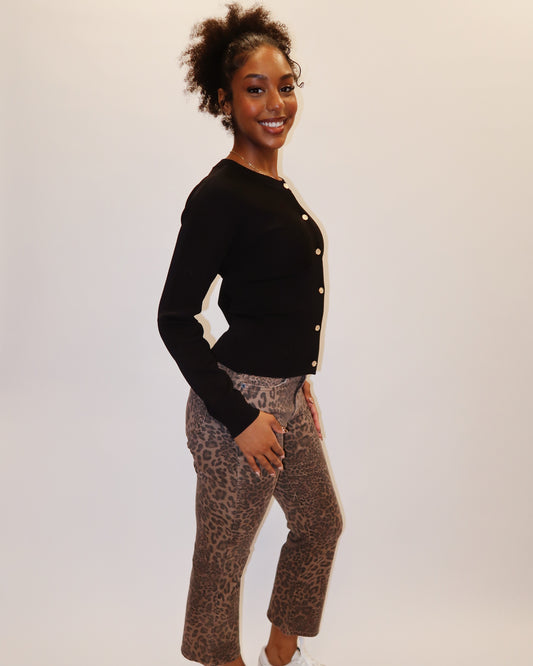 Anika Leopard Straight Leg Denim