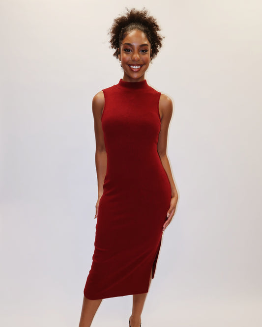Chloe Mock Neck Midi Dress