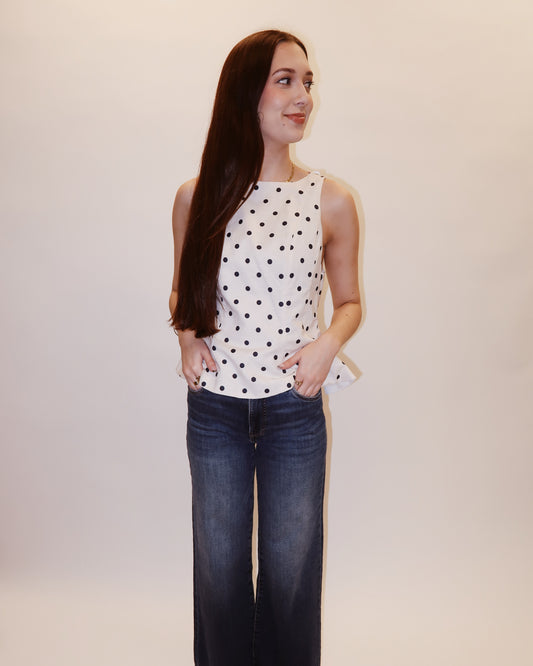 Lilliana Dotted Pleat Top