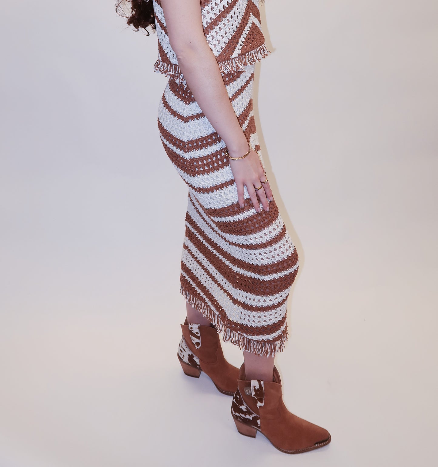 Haven Crochet Knit Midi Skirt