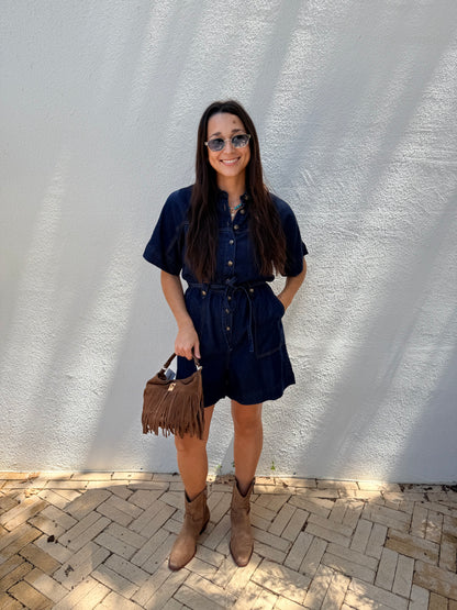 Mariselle Denim Romper