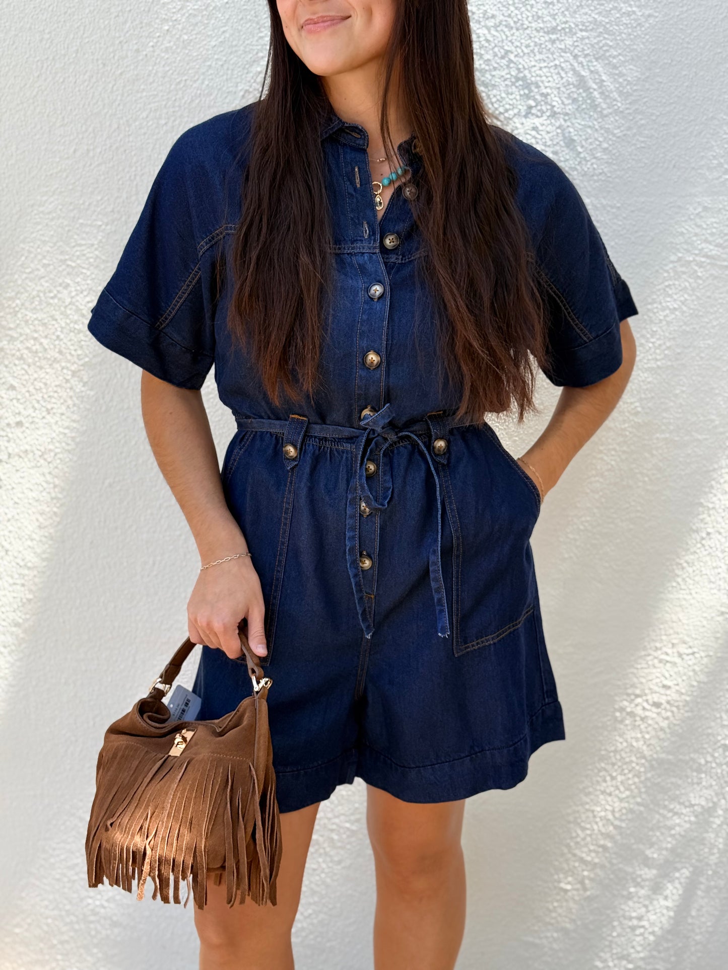 Mariselle Denim Romper