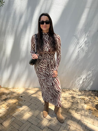 Sevan Zebra Midi Dress