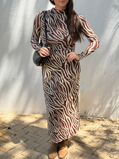 Sevan Zebra Midi Dress