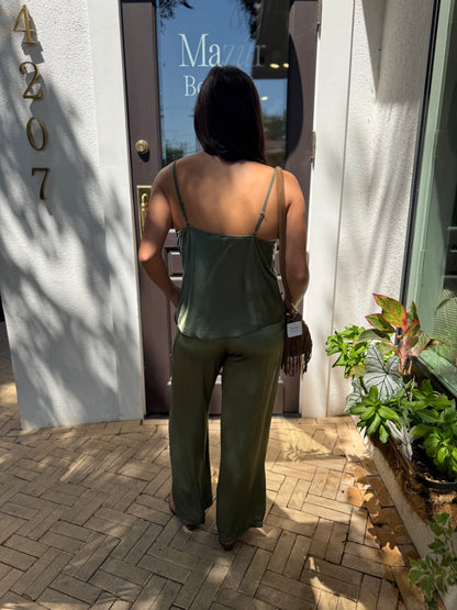 Florence Green Silk Pants