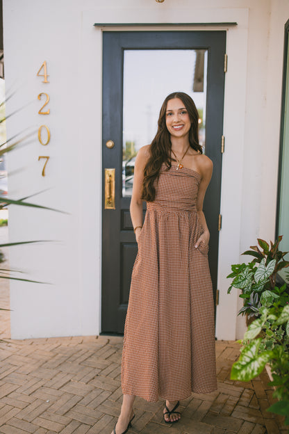 Terra Gingham Maxi Dress