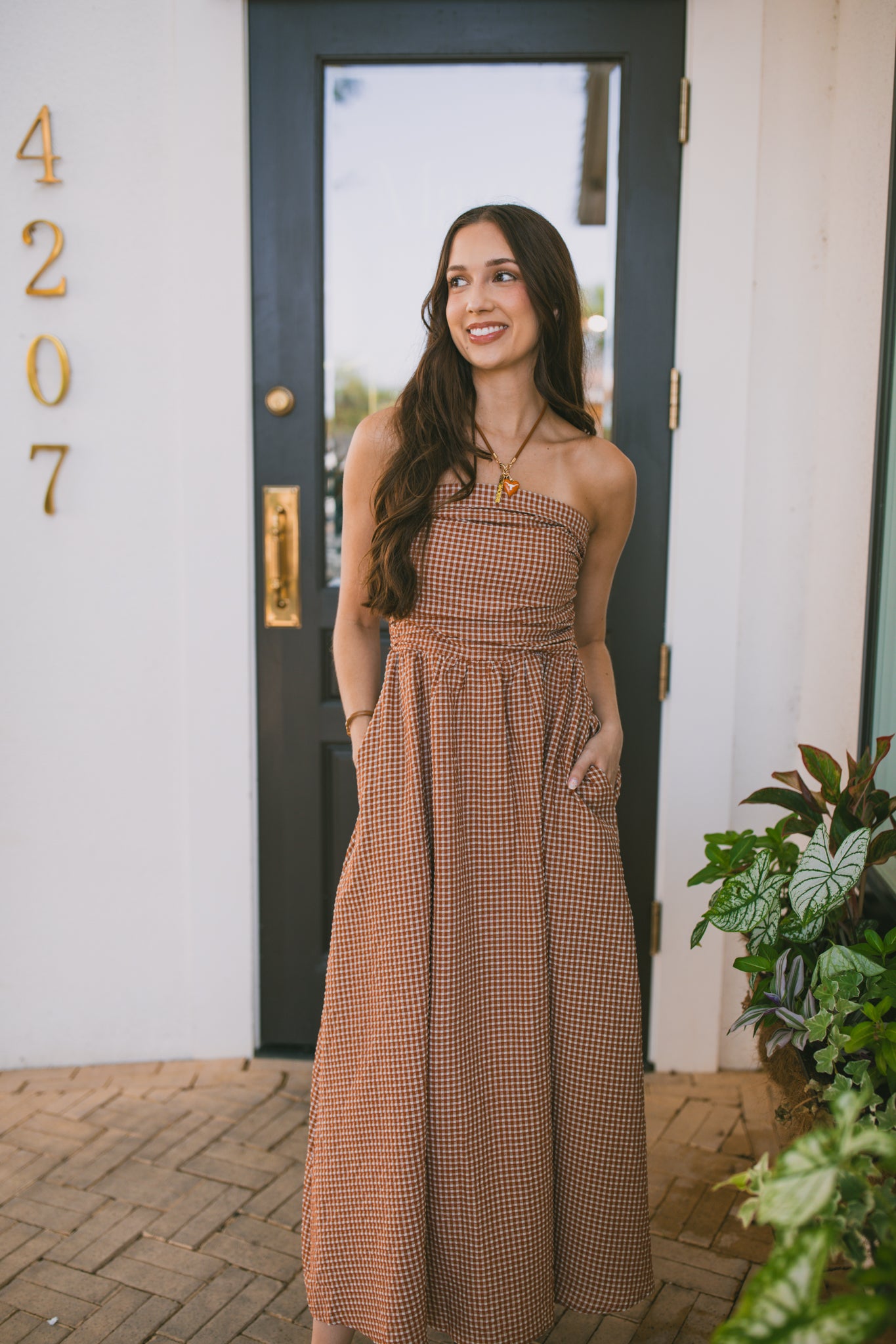 Terra Gingham Maxi Dress