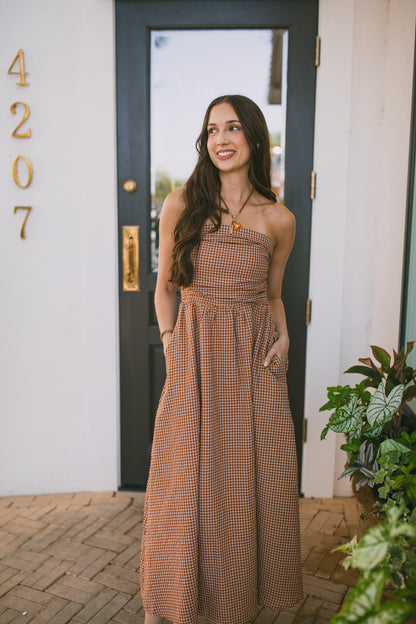 Terra Gingham Maxi Dress