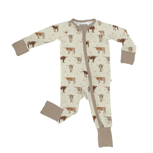 Longhorn Cows - Convertible Zip Pajamas