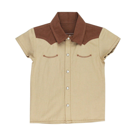 Oatmeal  Kids' Western Button-Up Shirt